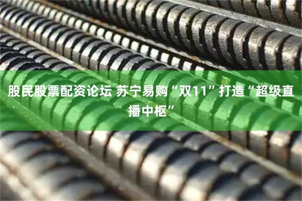 股民股票配资论坛 苏宁易购“双11”打造“超级直播中枢”