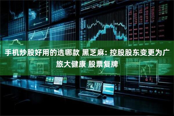 手机炒股好用的选哪款 黑芝麻: 控股股东变更为广旅大健康 股票复牌